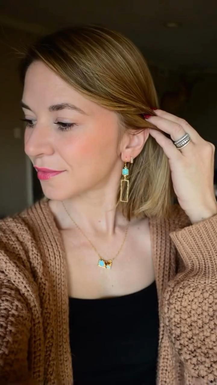 This necklace and earrings combo is 😍 support your small businesses out there because I promise you each item is made with love! Tracy puts so much thought and creativity into each item and it shows! 
Shop small this holiday season! & go check out Rustic Gem Jewelry ❤️🎄
@rusticgemjewelry #RusticGemJewelry #EmpoweringYouOneGemAtATime
#HandmadeJewelry #ModernGemstones
#SmallBatchJewelry #RG]InTheWild @Shop.LTK #liketkit

#LTKgrwm #LTKootd #LTKGiftGuide