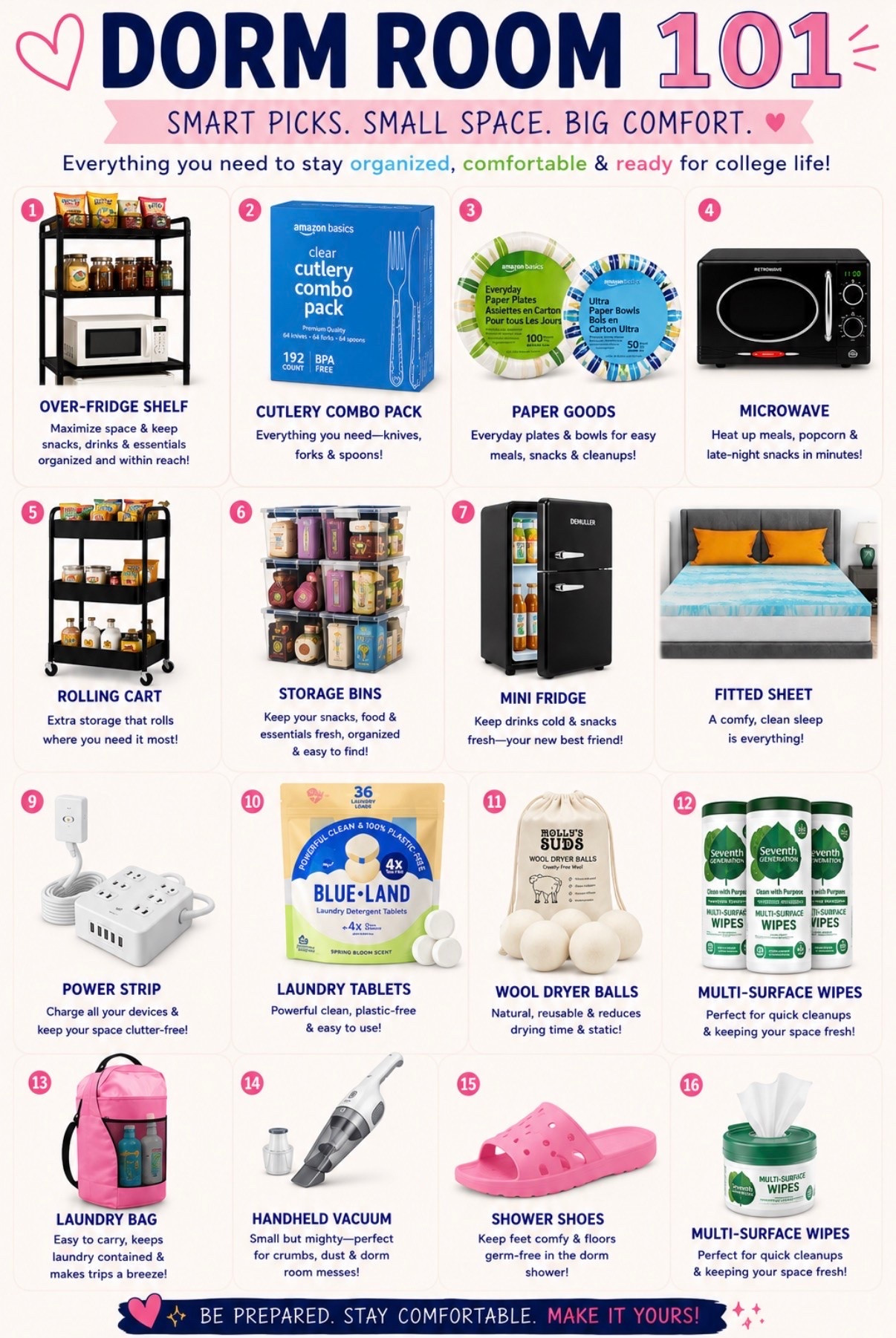 Dorm Room 101 🏡✨ Setting up your dorm doesn’t have to be overwhelming! These are the must-have essentials to help you stay organized, keep your space clean, and make college life a whole lot easier. From laundry day hacks to smart storage solutions, these finds will help you create a functional dorm you’ll actually love coming home to.

Save this post for move-in day and shop your favorites before they’re gone! 🎓🛒

#DormRoom101 #CollegeEssentials #DormRoomDecor #CollegeLife #AmazonFinds

#LTKU #LTKmomlife #LTKHome