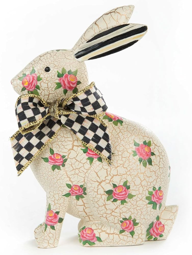 MACKENZIE-CHILDS Rosie Rabbit, Cute Rose-Covered Bunny Figurine, Easter and Spring Decorations fo... | Amazon (US)