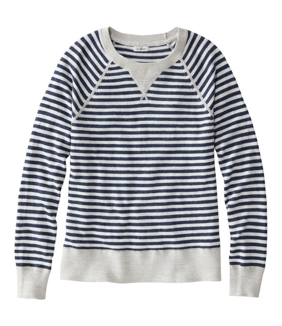 Women's Organic Cotton Slub Sweater, Crewneck Stripe | L.L. Bean