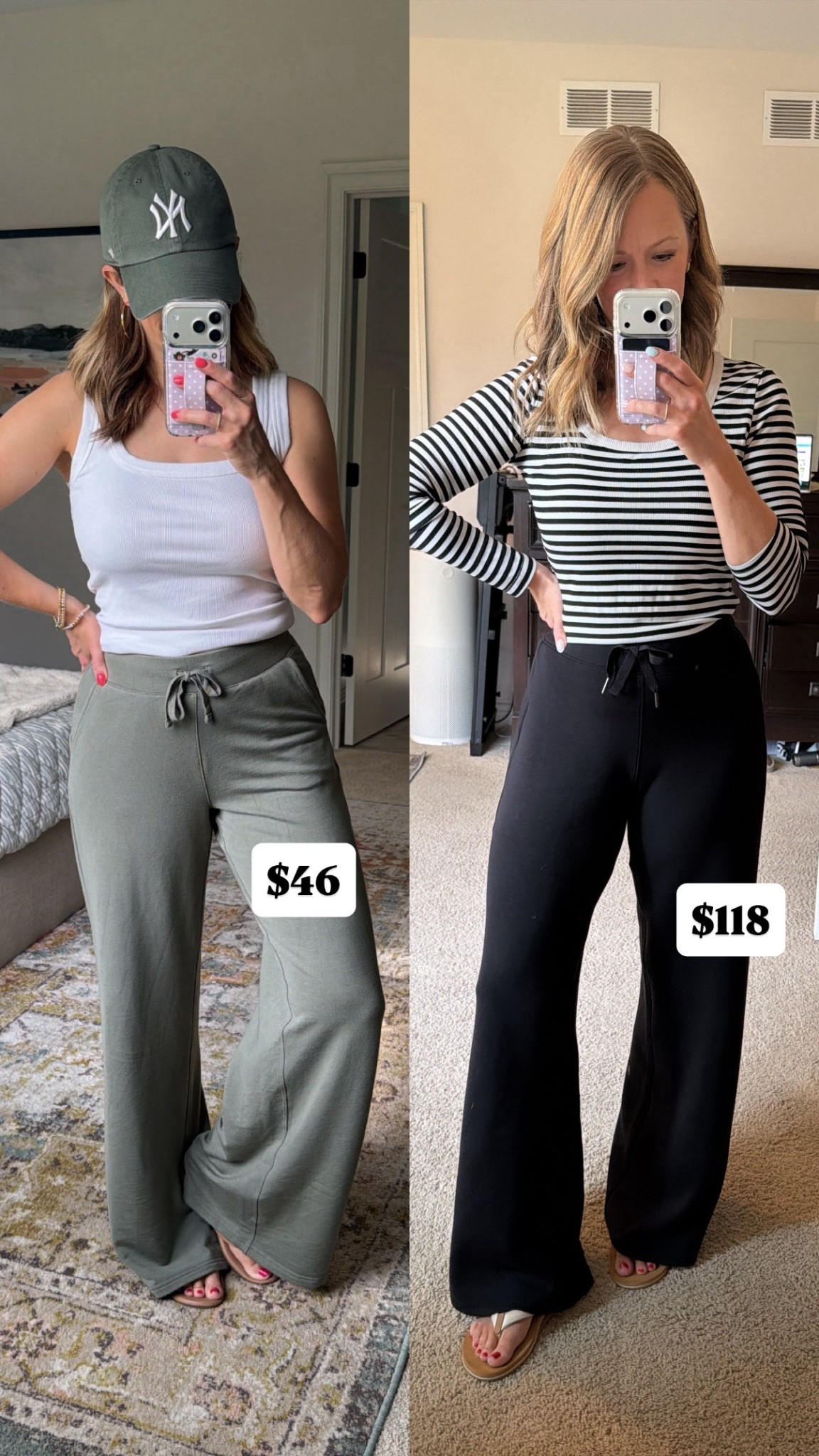 You honestly can’t tell these comfy pants apart! Both buttery soft! I’m in a small in both!. 

#LTKPetite #LTKActive #LTKootd
