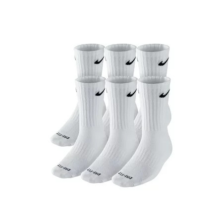 Nike Men s Dri-Fit Cushioned Crew Socks (White /Black Medium(6-8)) | Walmart (US)