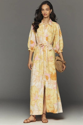 The Mona Linen Shirt Dress by Maeve | Anthropologie (US)