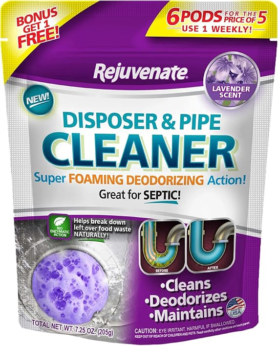 Rejuvenate Disposal Cleaner, 6 Pods, Lavender-Scented Disposal and Pipe Cleaner Pods with Bio-Enz... | Amazon (US)