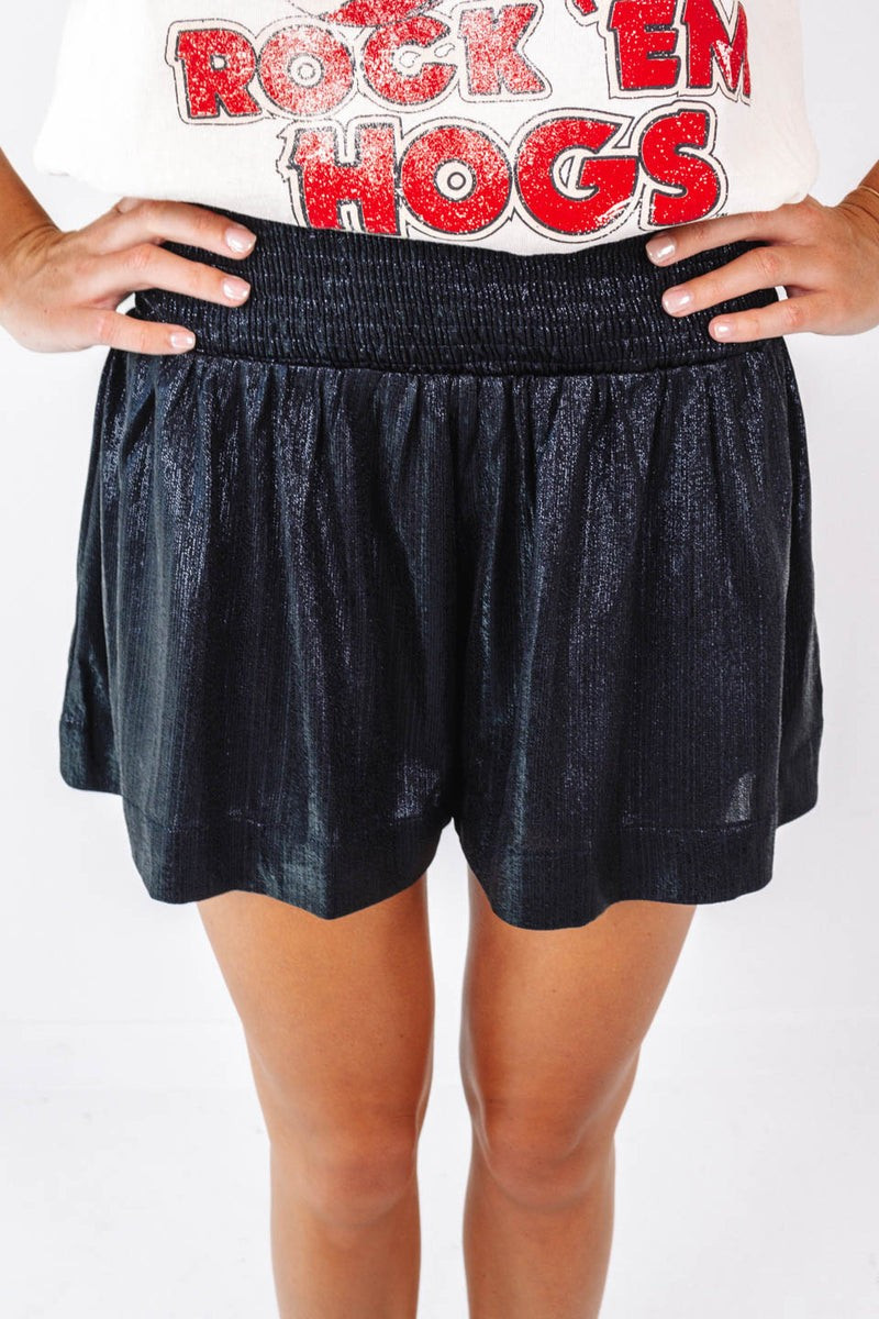 A Little Shimmer Shorts - Black | The Impeccable Pig