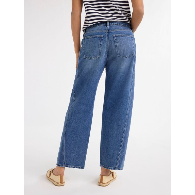 Free Assembly Women's Relaxed Barrel Ankle Jeans, 26.5” Inseam, Sizes 0-18 | Walmart (US)