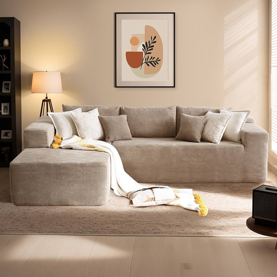 HOOOWOOO Sectional L Shaped Couch,106" Assembly Free Modern Minimalist Sofa,Extra Deep Large Sofa... | Amazon (US)