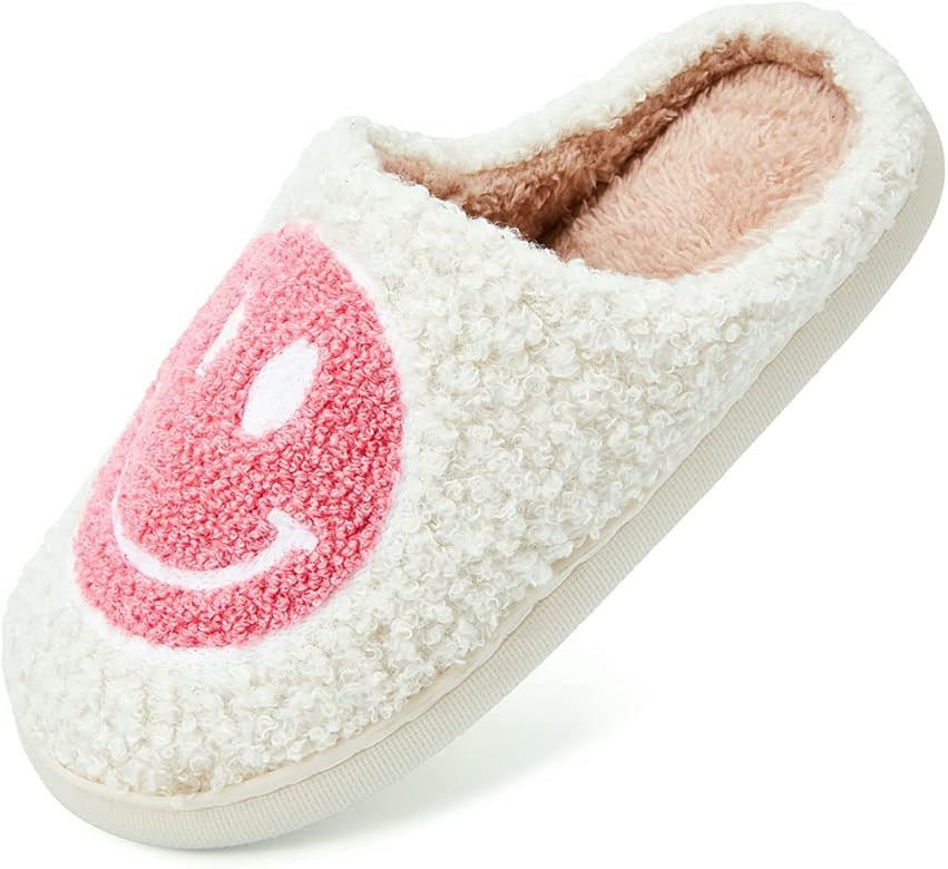 TOCONFFON Happy Face Slippers Cute Cozy Comfy House Slippers Fuzzy Fluffy Slippers with Memory Fo... | Amazon (US)