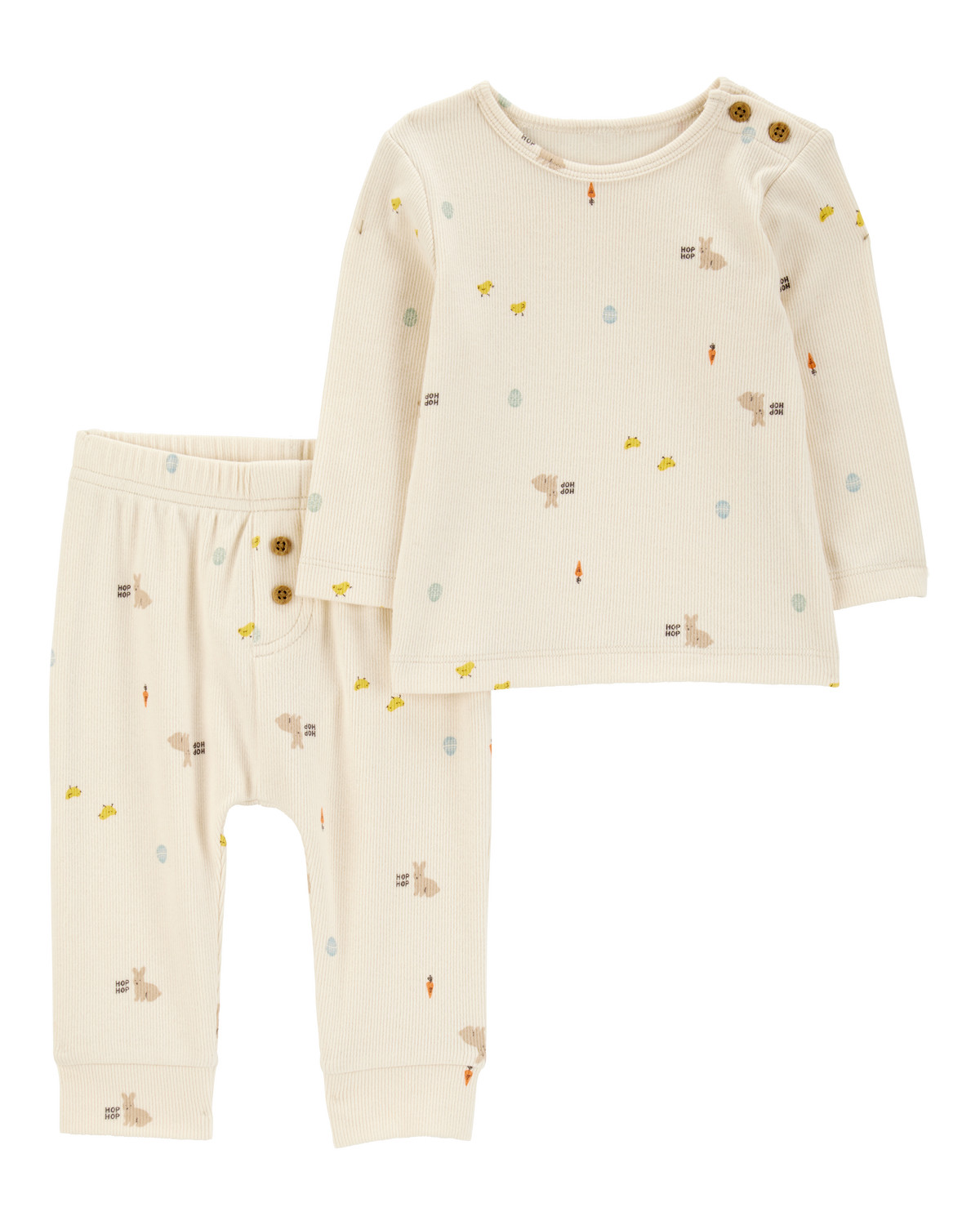 Baby 2-Piece Bunny Long-Sleeve Tee & Pant Set - Grey | Carter's Inc