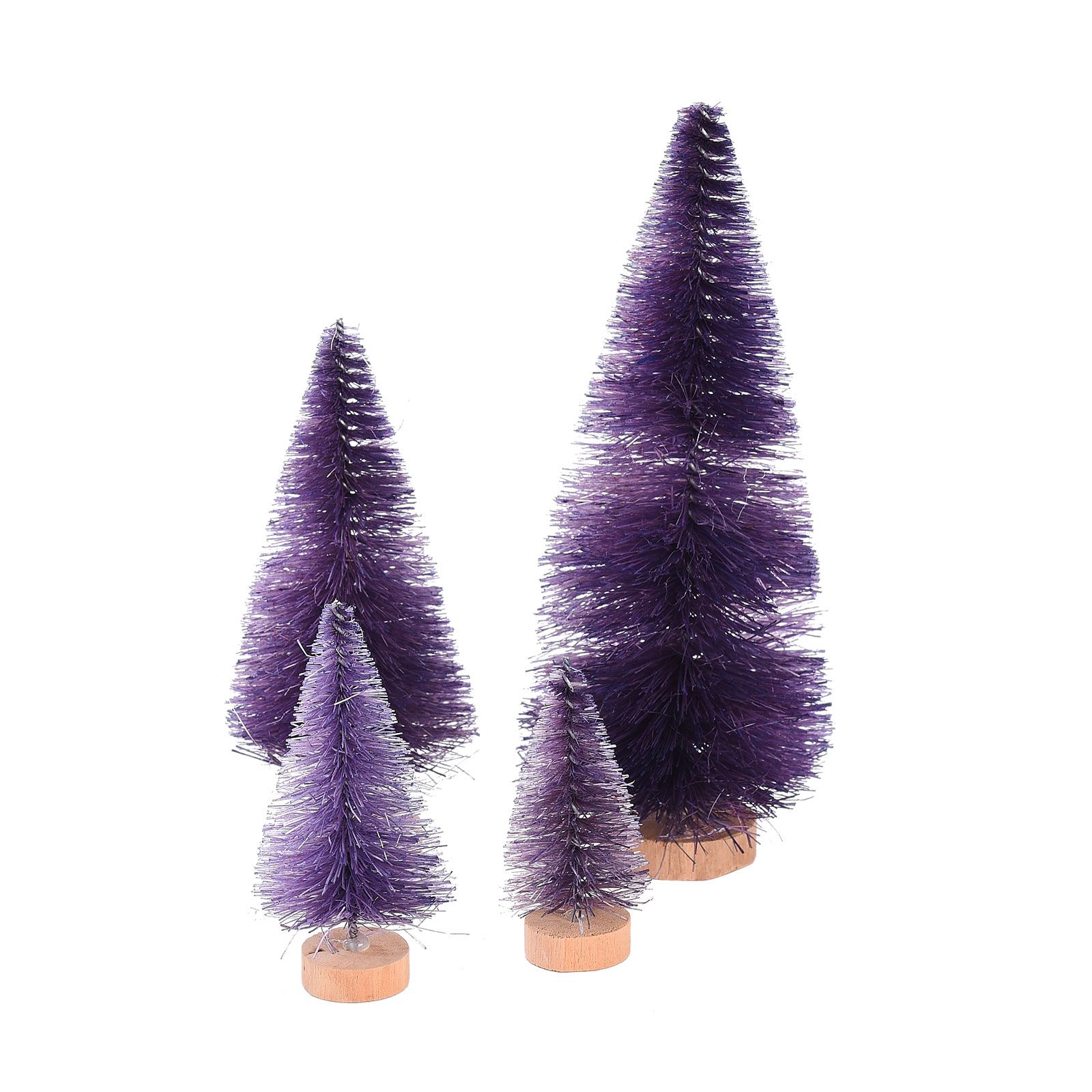 Doolland 4PCS Artificial Mini Christmas Trees, Upgrade Sisal Trees with Wood Base Bottle Brush Tr... | Walmart (US)