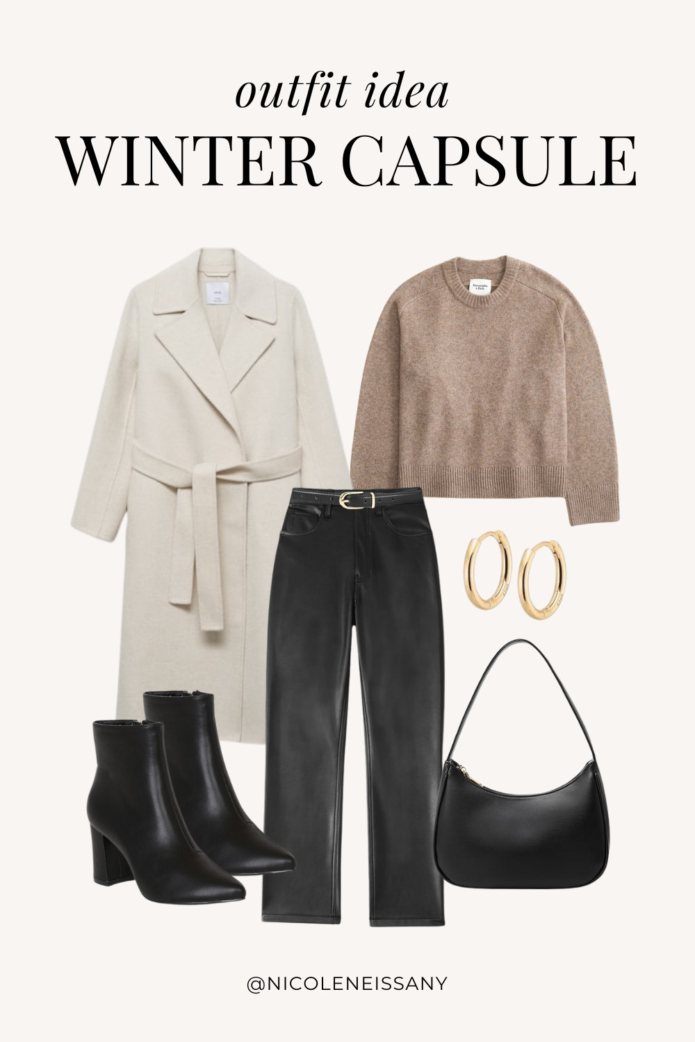Winter Capsule Wardrobe Outfit Idea | winter capsule outfit, winter outfit, winter outfits, winter style, winter fashion, winter 2024 fashion, winter outfits 2024, winter trends 2024, winter outfit inspo, winter outfit inspiration, winter capsule wardrobe essentials, winter wardrobe essentials, winter closet essentials, winter essentials, winter basics, winter must haves, neutral capsule wardrobe, neutral outfit, neutral fashion, casual outfit, casual date night outfit, elevated casual outfit, brunch outfit, everyday outfit, work outfit, Abercrombie, Amazon Fashion, Revolve, Lulus, Nordstrom, H&M, Mango // winter coat, wool coat, crewneck sweater, winter sweater, sweaters, leather pants, black ankle boots, heeled ankle boots, gold hoop earrings

#LTKSeasonal #LTKShoeCrush #LTKItBag #LTKStyleTip #LTKFindsUnder50 #LTKFindsUnder100 #LTKTravel #LTKHome #LTKParties #LTKSaleAlert  

 