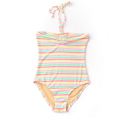 Sunny Stripe Girls Terry Halter One Piece Swimsuit 4,5,6 only | Shade Critters