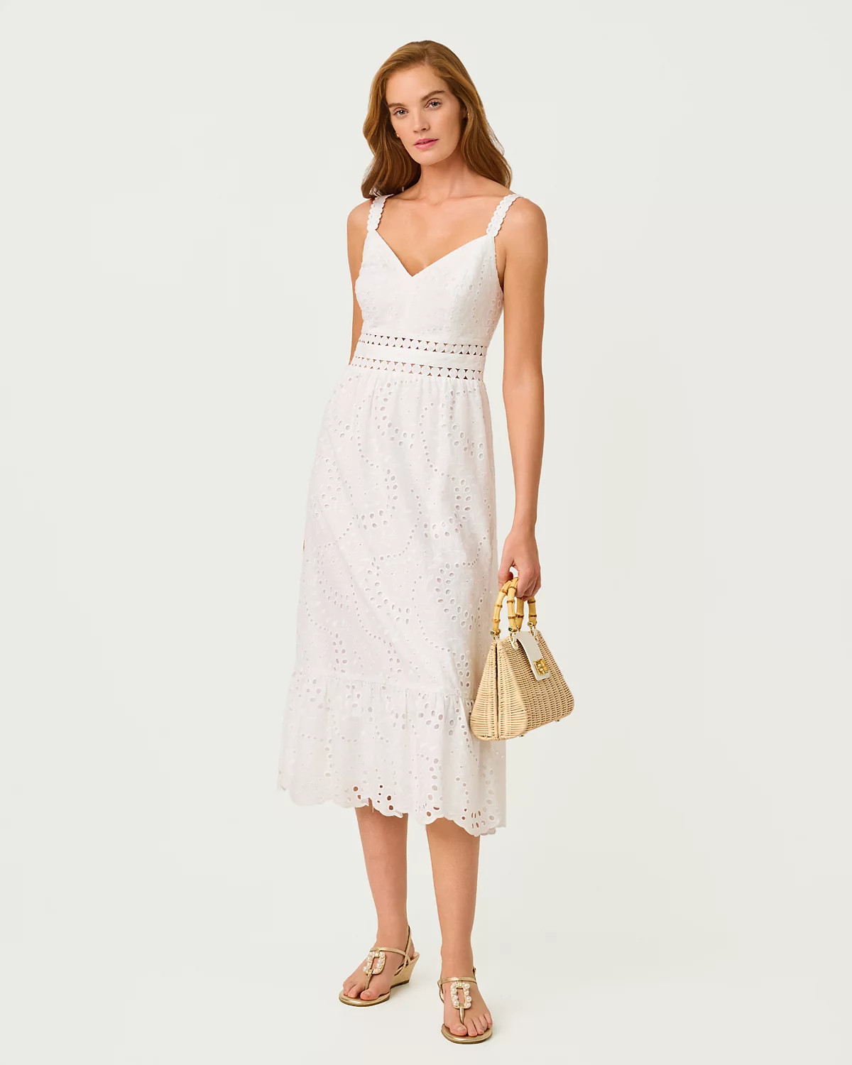 Tiah Eyelet Midi Dress | Lilly Pulitzer