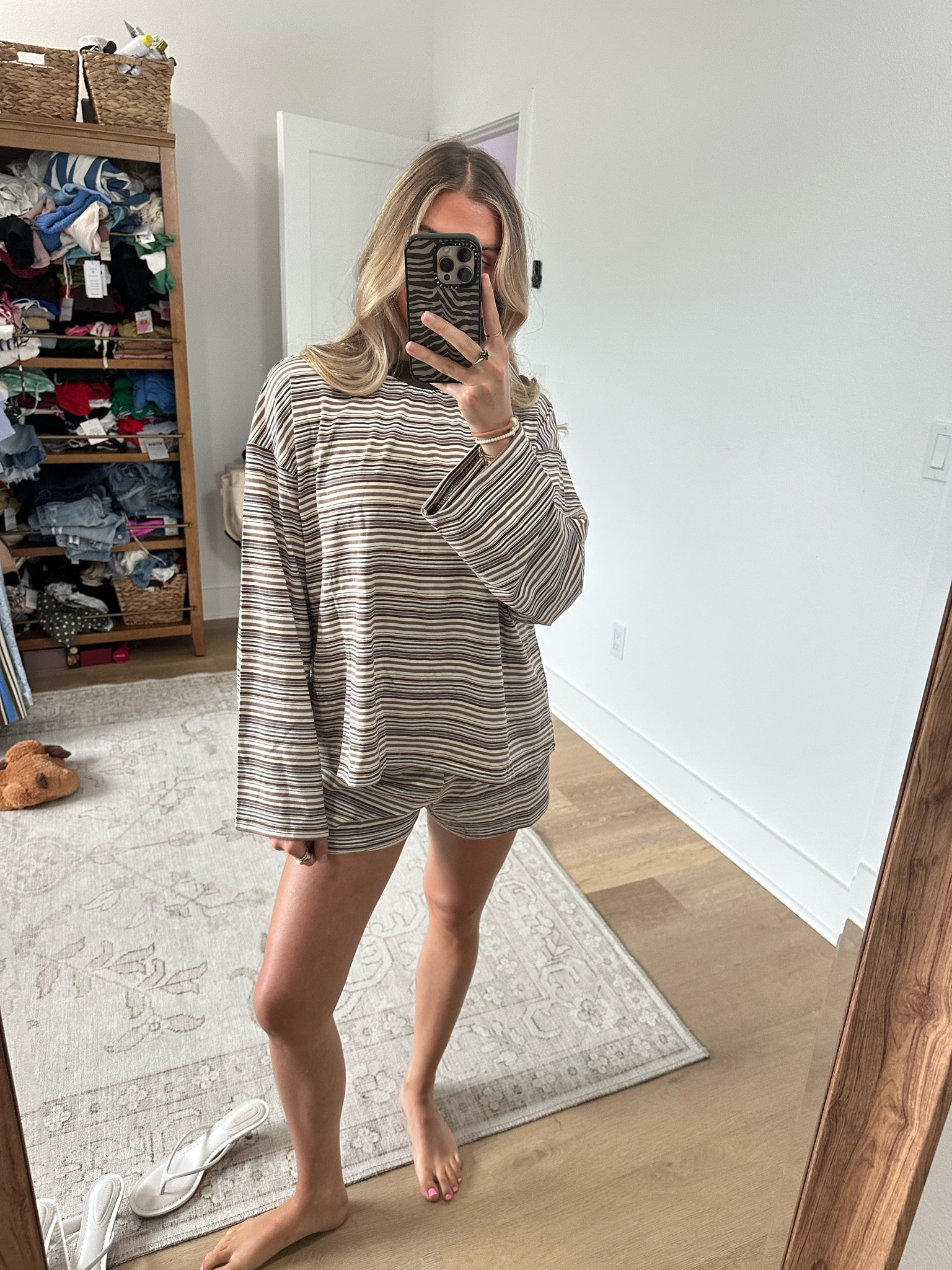 @Petal & Pup  size xs The Silvia Knit Short Set in Chocolate Brown Stripe is your new go-to for those days when you want to look put-together without overthinking it. The matching top features a round neckline and long sleeves, with a relaxed fit that moves with you from morning coffee runs to lazy afternoons.

#LTKootd #LTKSeasonal #LTKdayinmylife