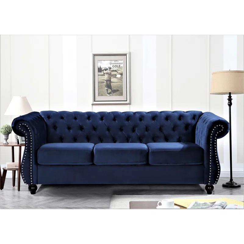 Felder Velvet 82.6'' Rolled Arm Sofa | Wayfair North America