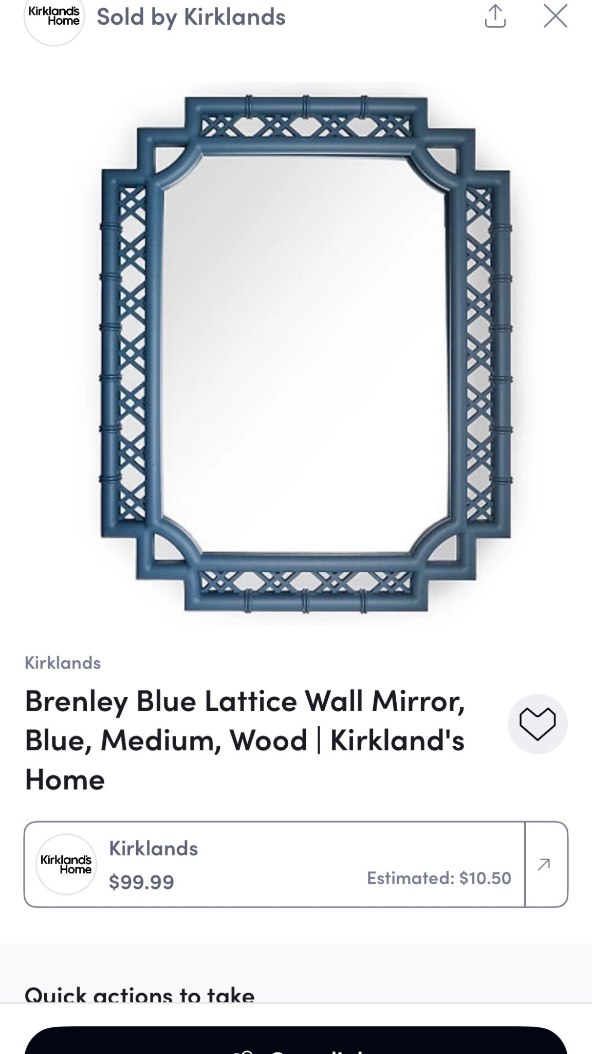 Kirklands faux bamboo mirror 