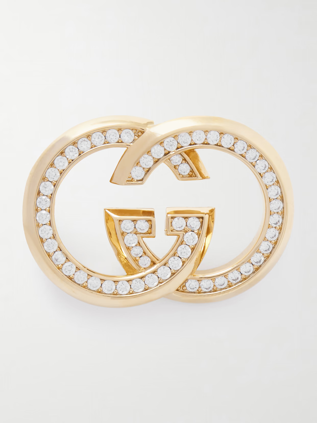 Gucci - Gold-tone And Cubic Zirconia Brooch - One size | NET-A-PORTER (US)
