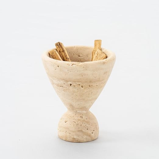 Wild Works Vintage Travertine Cave Stone Incense Mid-Ancient Minority Abstract Geometric Ornament... | Amazon (US)