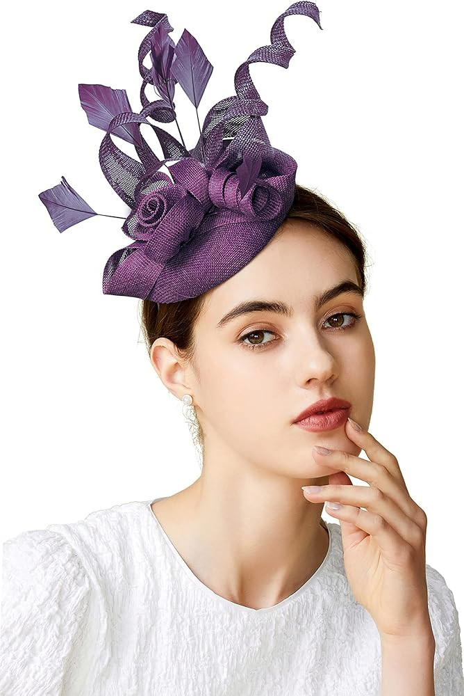 BABEYOND Fascinator Hat for Women Tea Party Kentucky Fascinator Hat Pillbox Hat Derby Peacock Fea... | Amazon (US)
