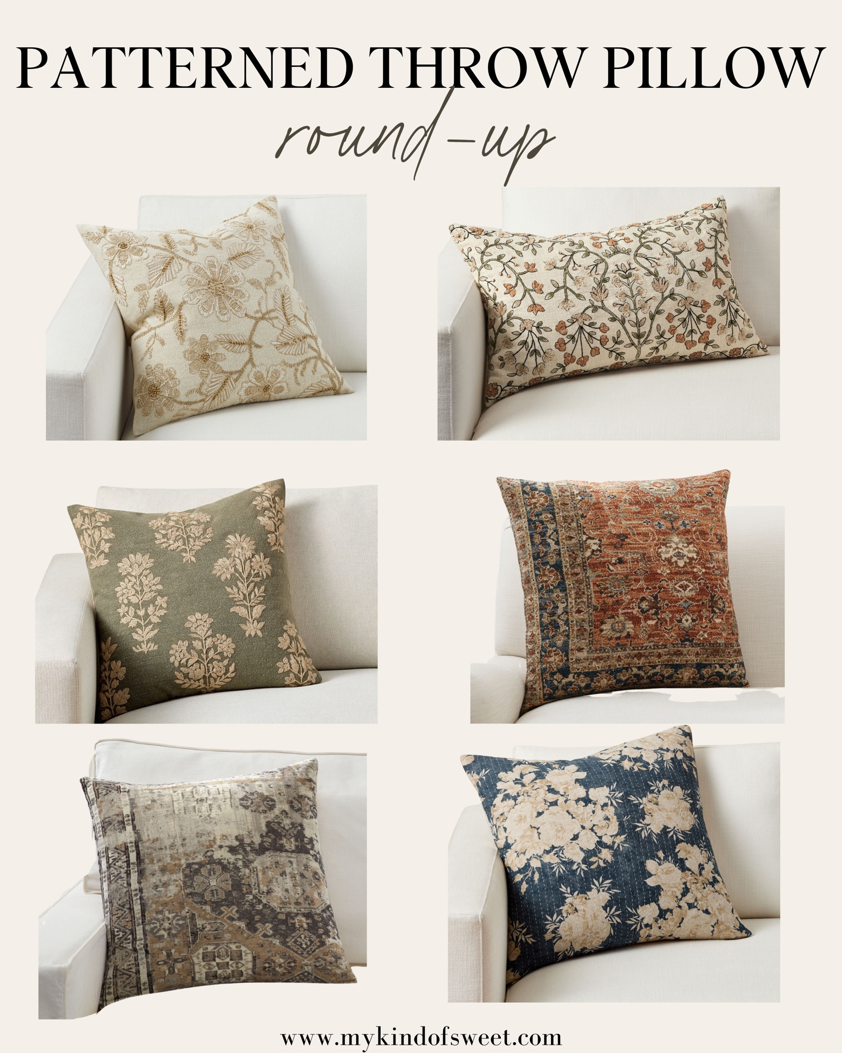 I love these patterned throw pillows from Pottery Barn. These colors and textures are perfect for fall. 

#LTKStyleTip #LTKHome #LTKSeasonal