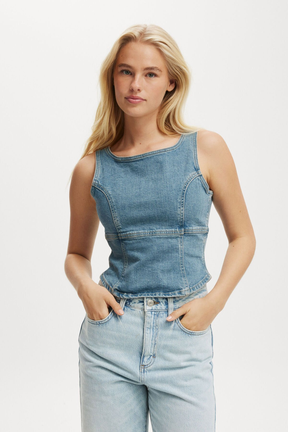 Codie Denim Corset | Cotton On (US)