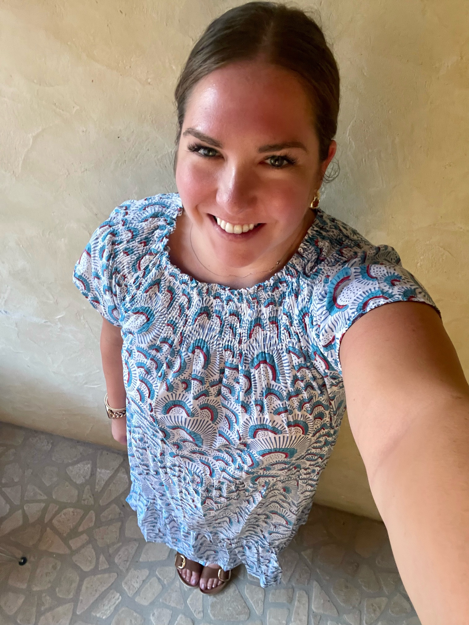 Another night out in Tuscany. This dress is out of stock in this print but I linked another. Flowy, easy to wear dresses were perfect for the countryside. I styled it with a pair of Gold Hoops and Birkenstocks to stay comfortable  

#LTKeurope #LTKtravel #LTKSeasonal