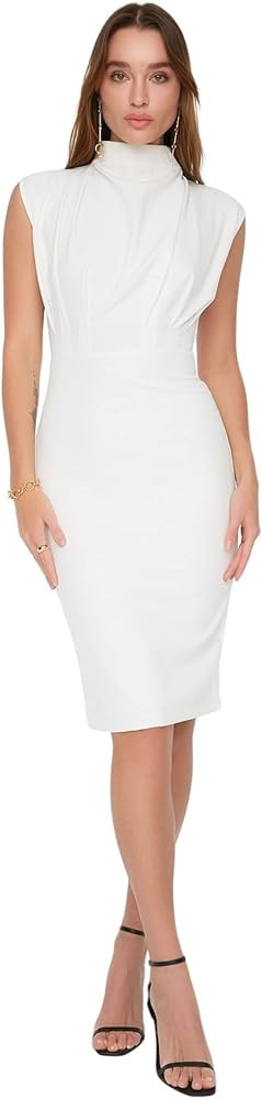 Trendyol Women Midi Basic Slim Woven Dress | Amazon (US)