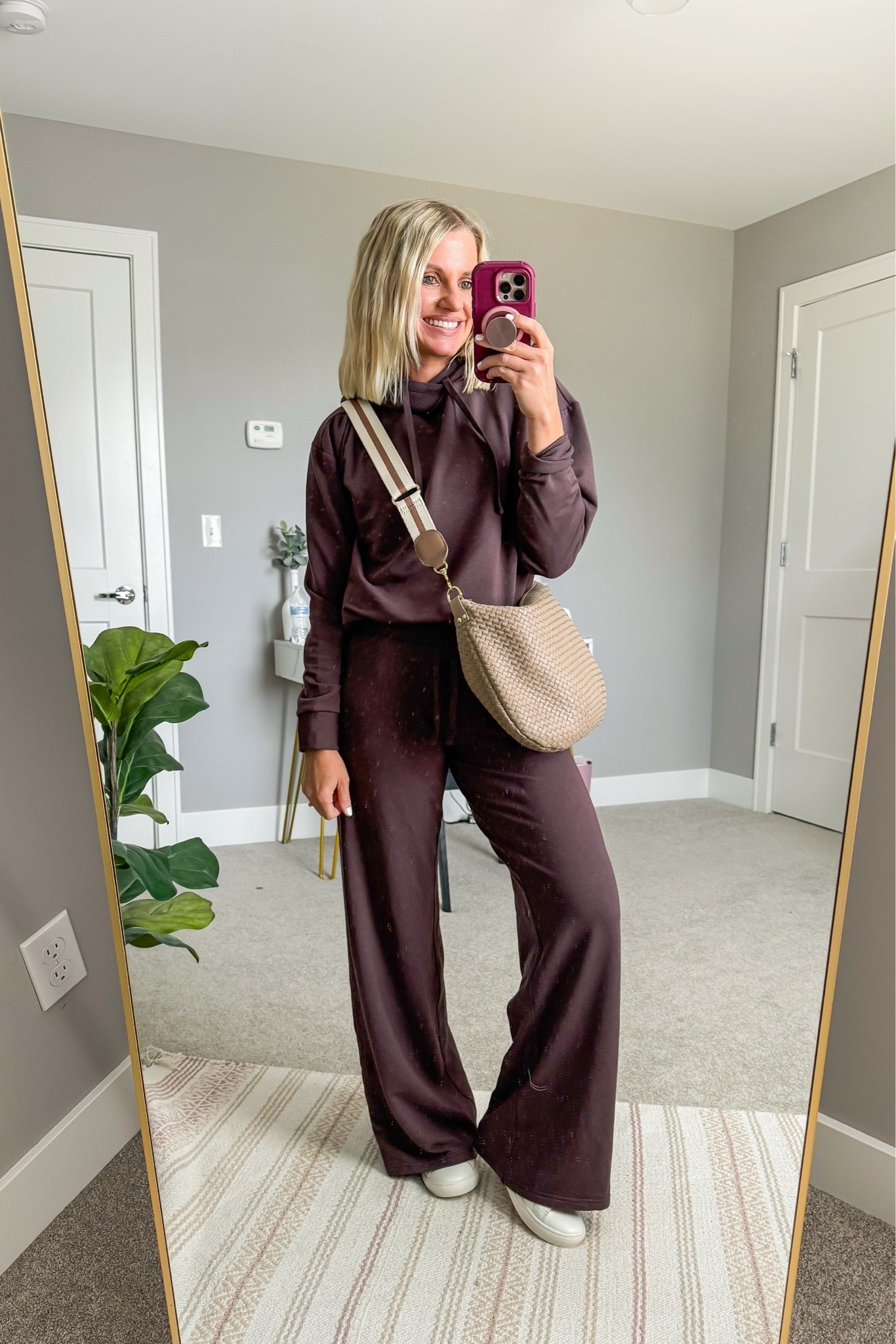 This is such a cute lounge outfit for fall! The material is soft!! I’m wearing an xs in both top and bottom. @Quince

#LTKootd #LTKOver40 #LTKPetite