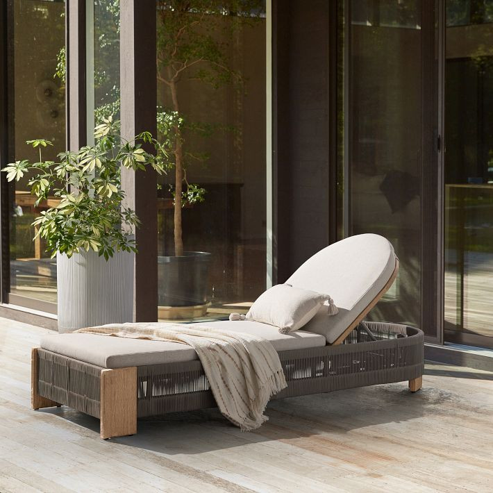 Porto Outdoor Chaise Lounger | West Elm (US)