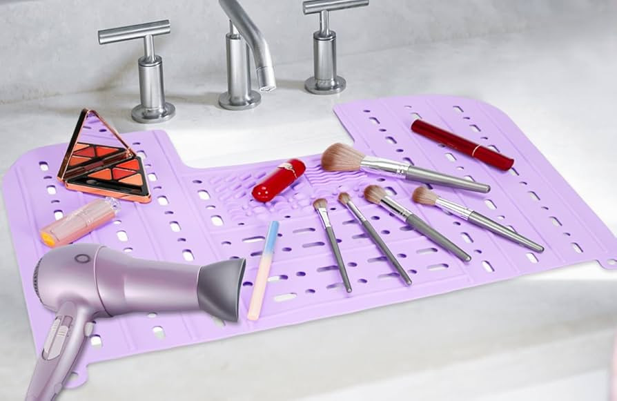 Bathroom Sink Cover for Counter Space, Heat-Resistant Silicone Sink Cover for Makeup Foldable Mak... | Amazon (US)