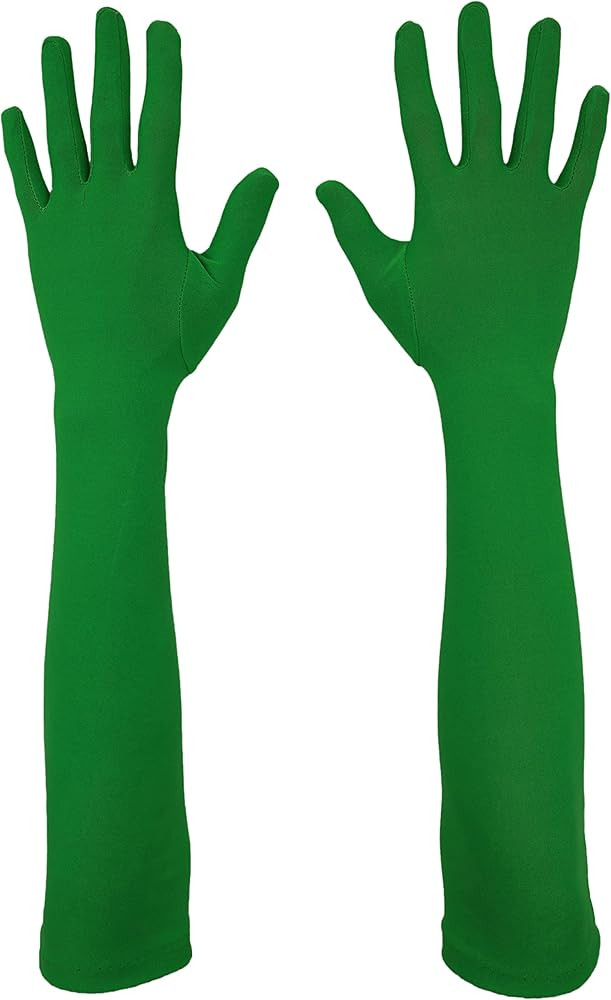 VSVO Unisex 17.7" Elbow Length Spandex Stretchy Costume Gloves Opera Party Bridal Dance Gloves | Amazon (US)