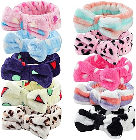 10 PCS Bow Headbands Shower Spa Headbands Head Wraps for Women Washing Face Hair Band | Amazon (US)