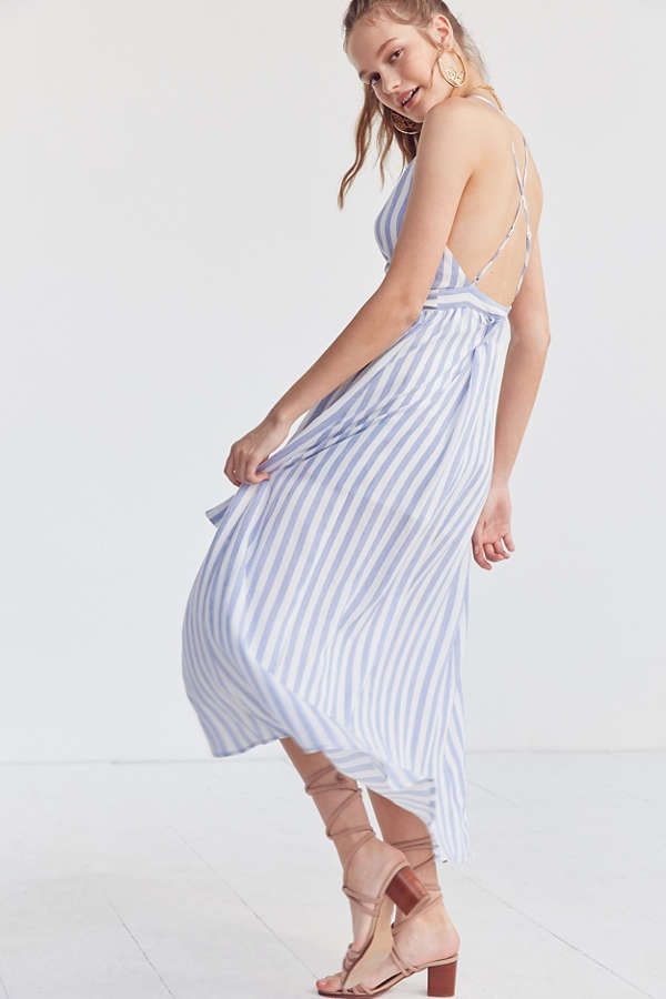 Cooperative Striped Maxi Wrap Dress | Urban Outfitters US