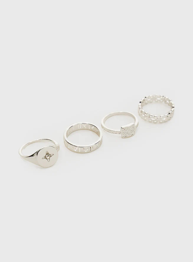 Love Parade Ring Set Silver | Princess Polly US