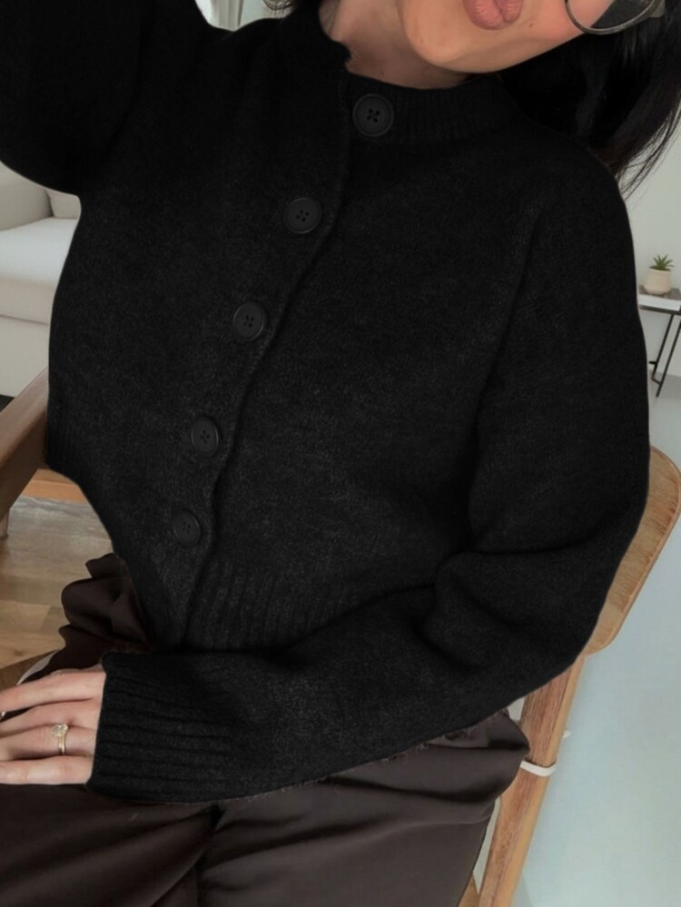 Round Neck Cardigan | SHEIN