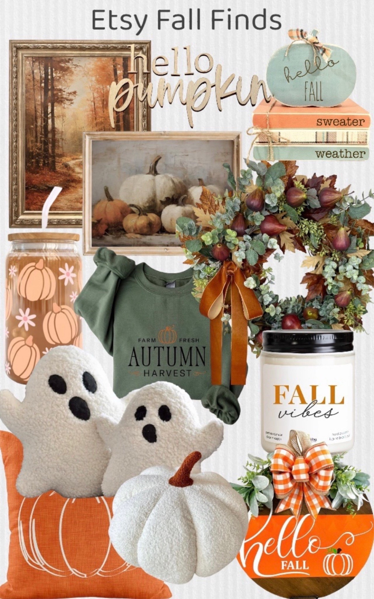Cute Etsy fall finds. 




Etsy fall decor, pumpkin decor, fall decorations, fall decorative pillows, fall wreath, ghost pillows, pumpkin pillow, pumpkins, fall candles, fall glass, fall coffee glass, fall art, fall cups, fall glass cup, fall sweatshirt, fall home decor 
#LTKFindsUnder50 #LTKFindsUnder100 #LTKFamily

#LTKHome #LTKSeasonal #LTKSaleAlert