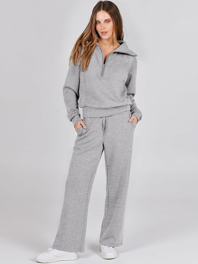 ANRABESS Women 2 Piece Outfits Sweatsuit Oversized Sweatshirt Sweatpants Tracksuit Sweat Lounge M... | Amazon (US)