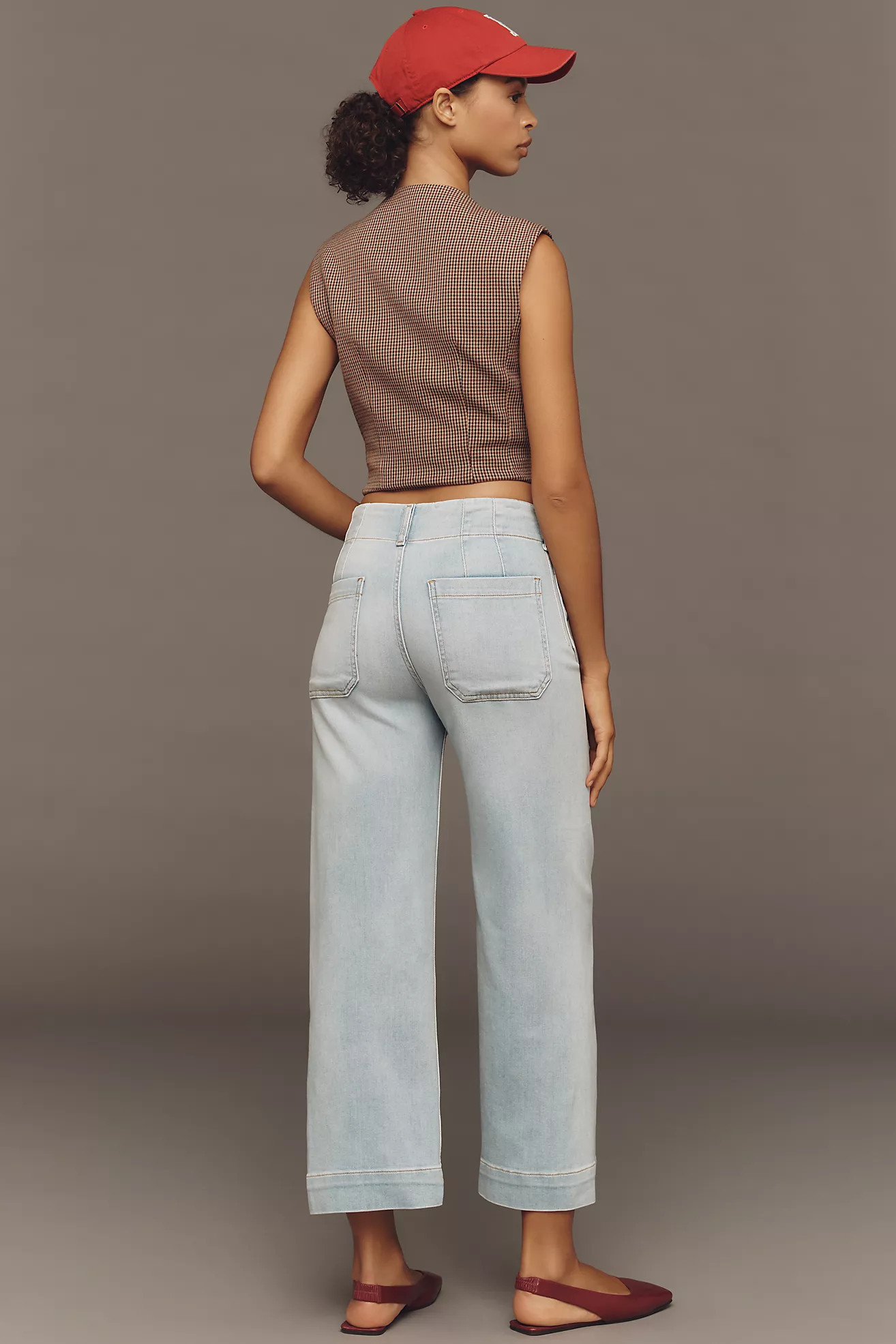 The Colette Cropped High-Rise Wide-Leg Jeans by Maeve | Anthropologie (US)