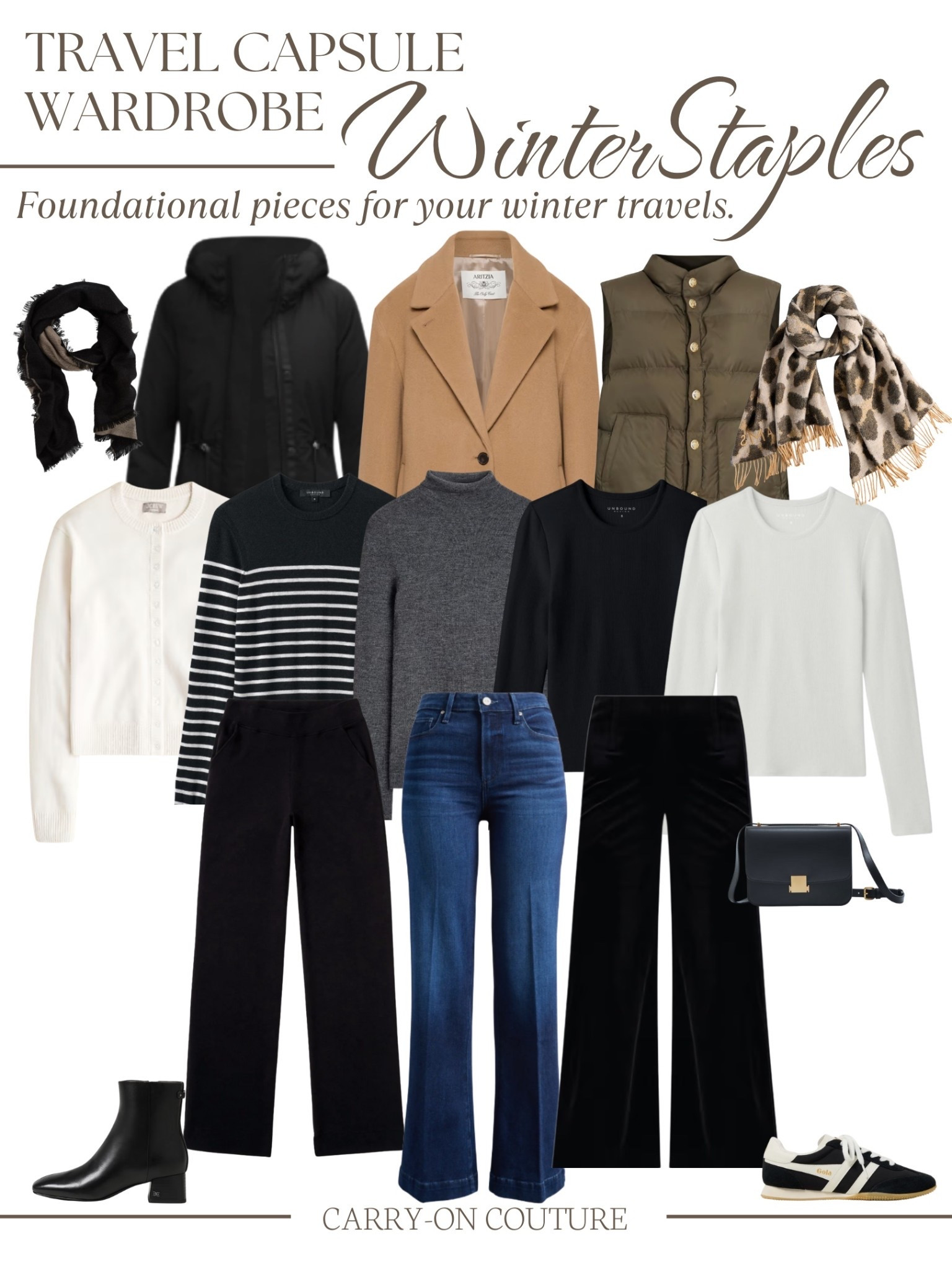 Do you struggle with your travel capsule wardrobe? Half the battle in planning a travel capsule wardrobe is figuring out your staple pieces. Today, YOU ARE IN LUCK! 

➡️ I searched high and low and have found the perfect winter travel capsule wardrobe staples for you. I love these pieces because they are neutral, so it will be easy to incorporate your own style by adding in colors and prints. 

➡️ Simply add a couple of supplemental pieces, (or wear these pieces as a capsule as is) and VOILÀ...your winter travel capsule wardrobes are ready to go!

#LTKOver40 #LTKTravel