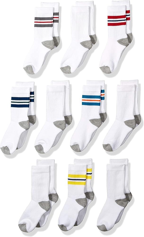 Amazon Essentials Boys' Cotton Crew Gym Socks | Amazon (US)