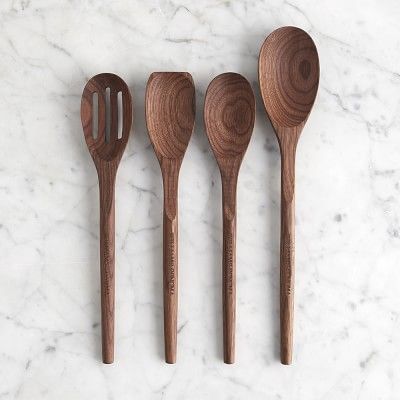 Williams Sonoma Walnut Wood Spoons, Set of 4 | Williams-Sonoma