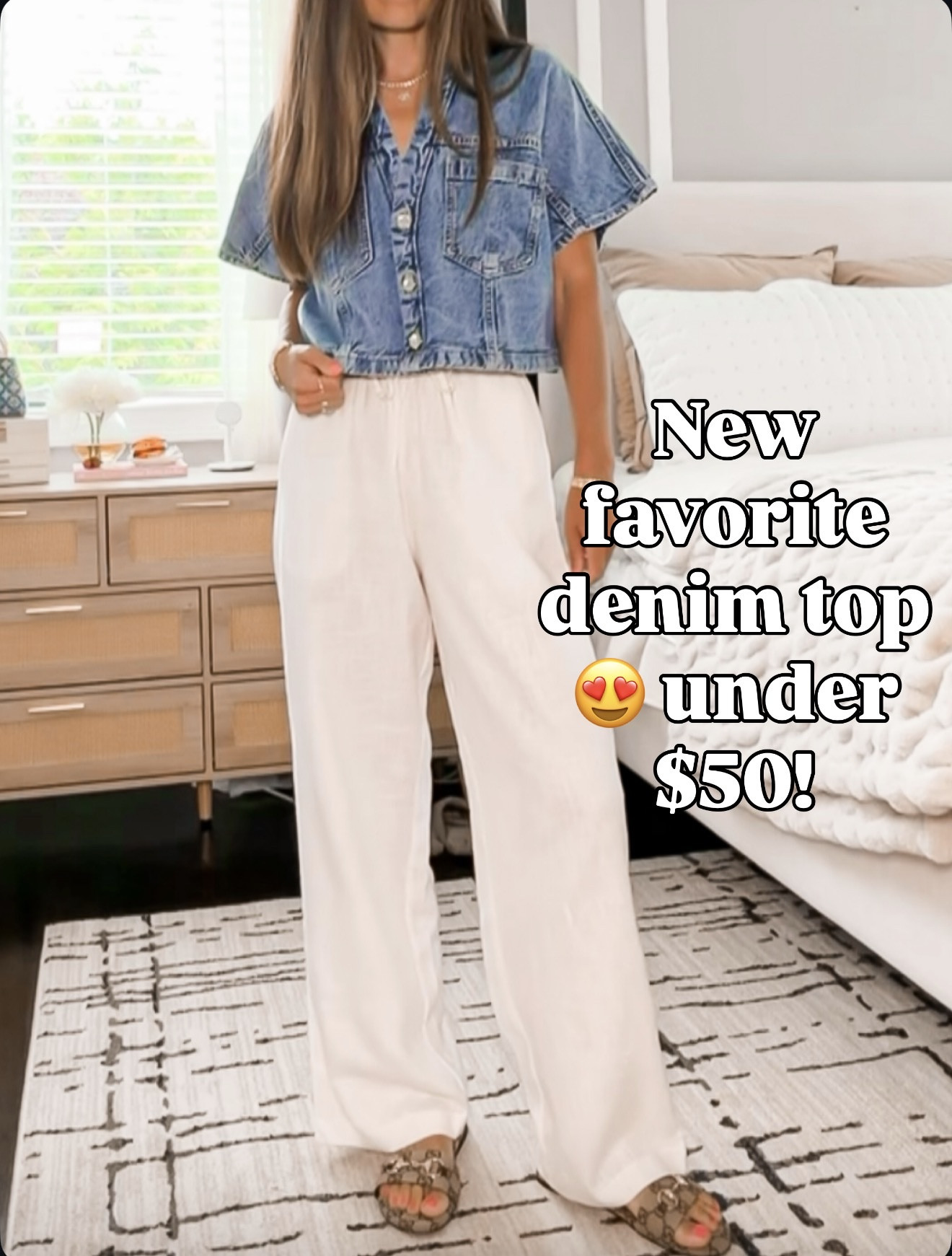 This denim top is under $50 and instantly makes any outfit look more put together. One of my favorite new finds! 💙wearing size xs

#LTKootd #LTKSeasonal #LTKOver40