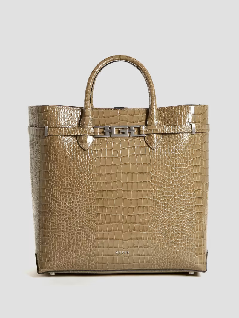 Cristina Croc Leather Tote | Guess US | Guess (US)