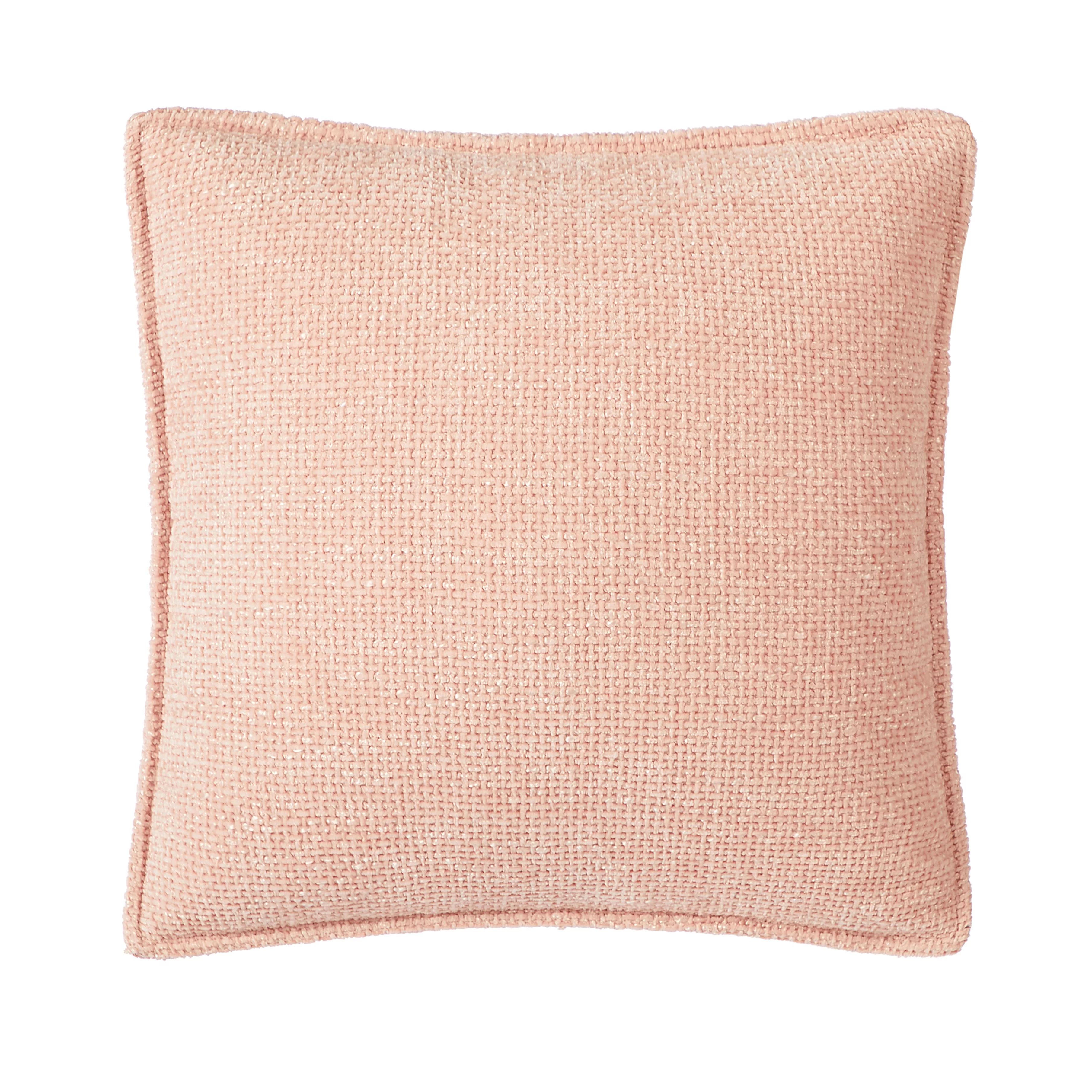 Mainstays Heather Basket Weave Chenille Decorative Pillow, Blush, 18" x 18" | Walmart (US)