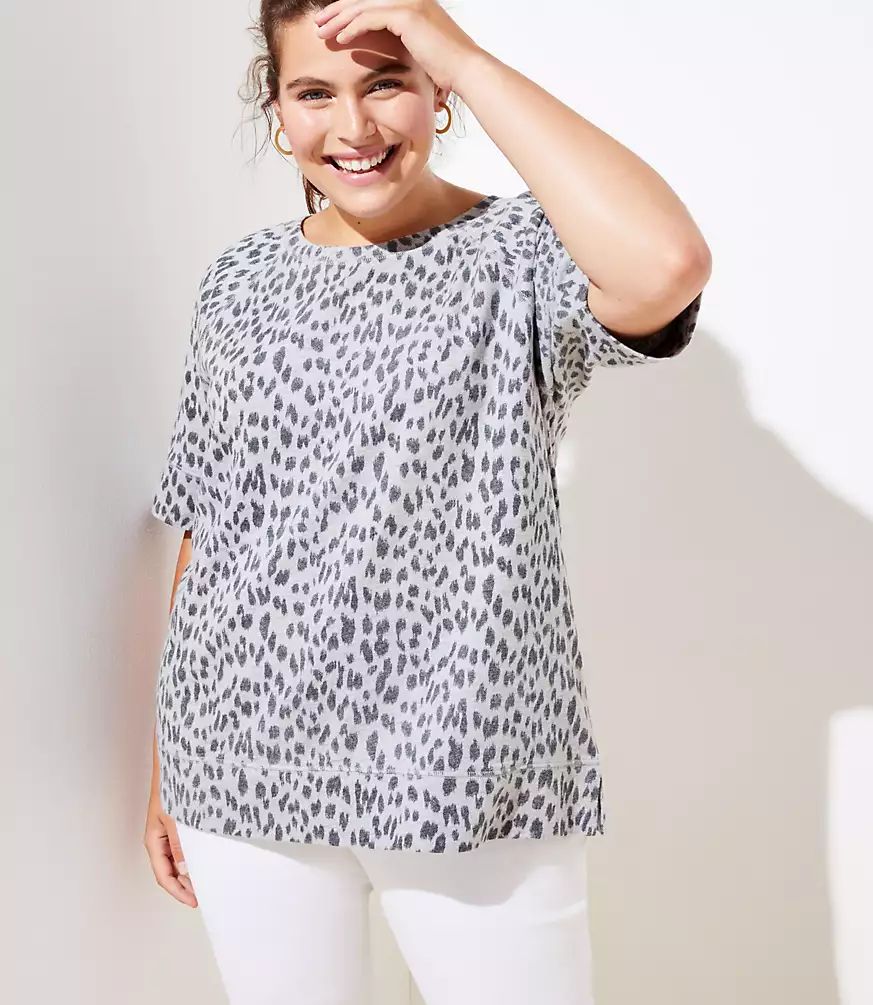 LOFT Plus Cheetah Print Sweatshirt Tee | LOFT