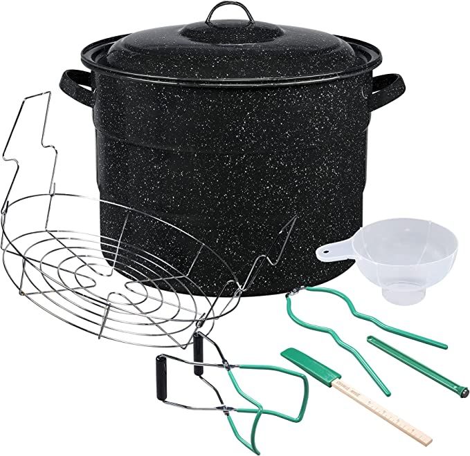 Granite Ware 8-Piece Canner Kit, Includes Enamel on Steel 21.5-Quart Water Bath Canner with lid, ... | Amazon (US)