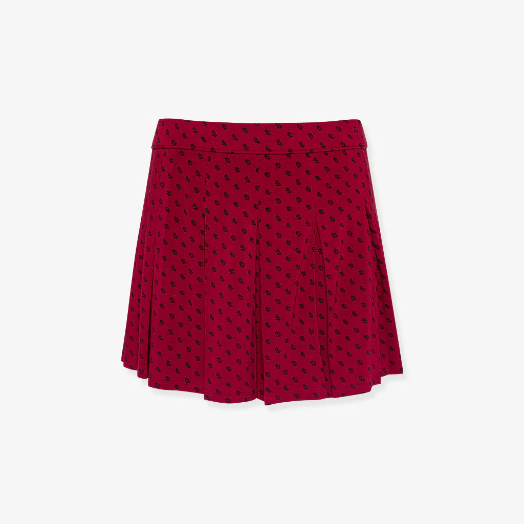 Red Comfy American Girl® Josefina Montoya™ Women's French Terry Pleated Skort | Posh Peanut® | Posh Peanut