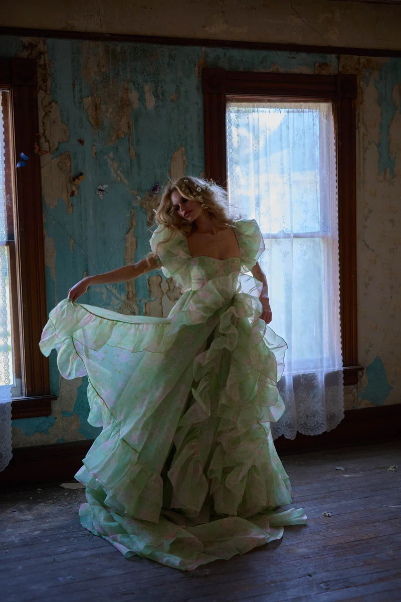 The Acid Trip In Bloom Bridal Gown | Selkie Collection