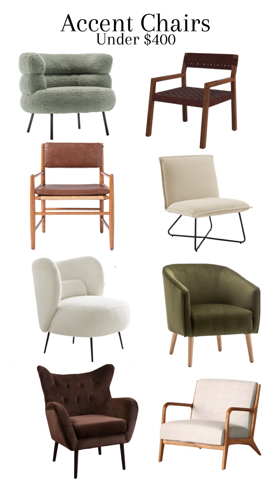 Living room furniture, accent chairs, lounge chair, Sherpa, velvet, leather￼

#LTKstyletip #LTKCyberweek #LTKhome