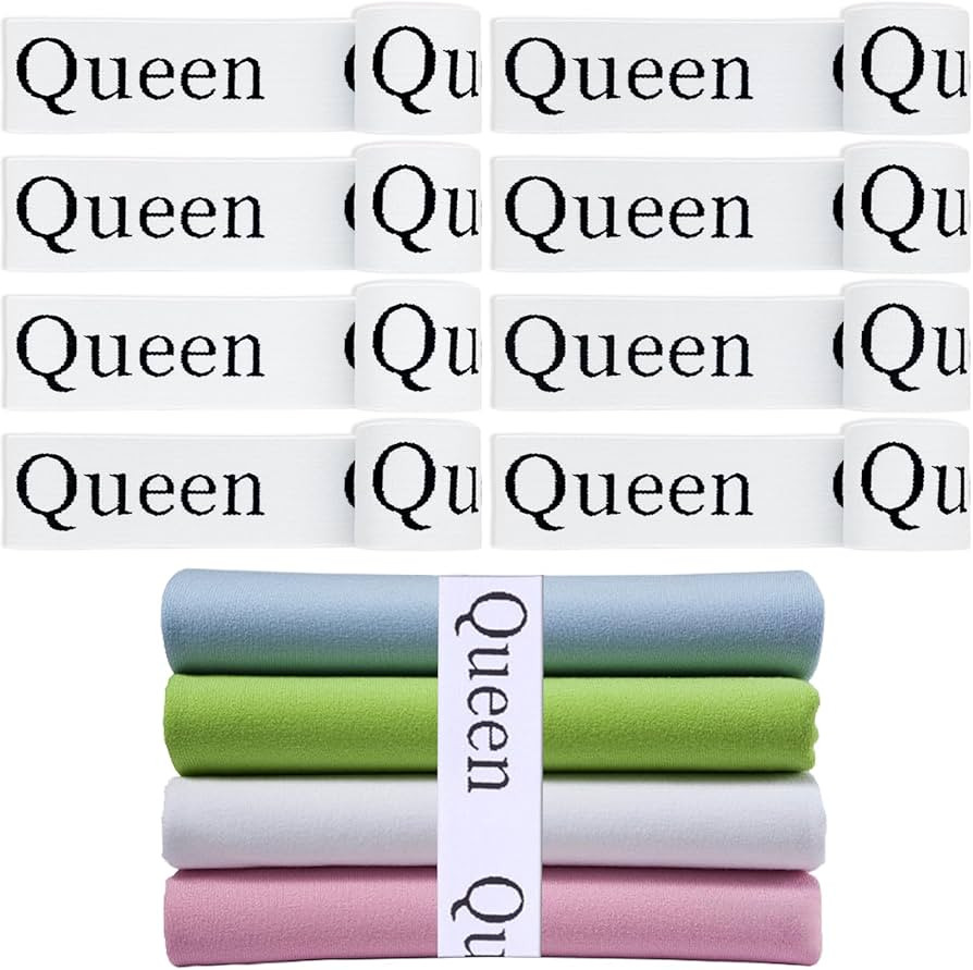 Amazon.com: 8 Pieces Bed Sheet Organizer Bands, Elastic Sheet Keepers Closet Organization, Queen/... | Amazon (US)
